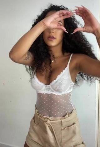 5. Luscious Ziane Martins Shows Cleavage in See Through Bodysuit and Bouncing Tits