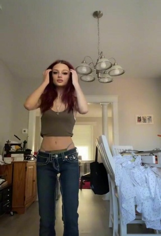 2. Sultry Zoechristina in Olive Crop Top