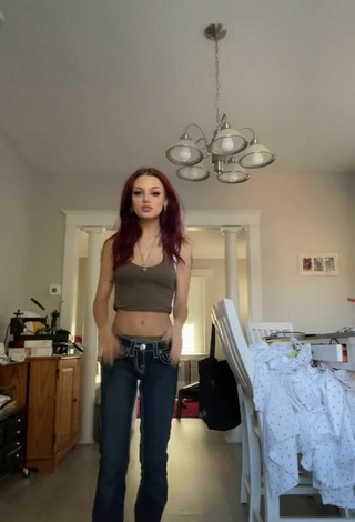 3. Sultry Zoechristina in Olive Crop Top