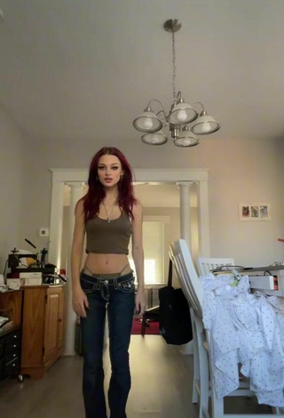 4. Sultry Zoechristina in Olive Crop Top