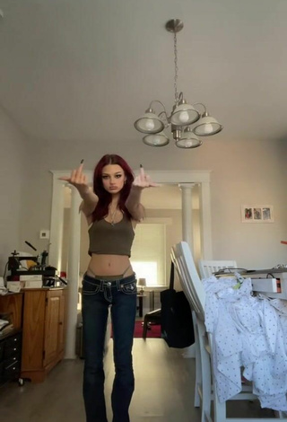 6. Sultry Zoechristina in Olive Crop Top