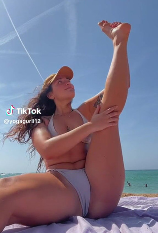 6. Sultry Alikah Shows Cameltoe while Stretching (Underboob)