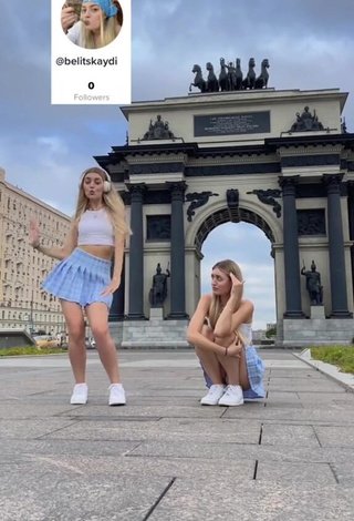 Diana Belitskay in Cute White Crop Top