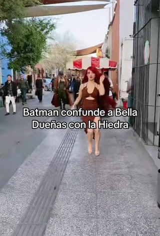 2. Sweet Bella Dueñas Shows Cleavage in a Street