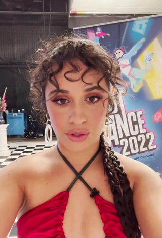 4. Luscious Camila Cabello Shows Cleavage in Red Bikini Top (Side Boob)