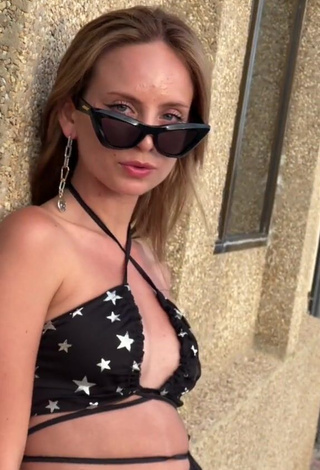 Hot Cemre Solmaz Shows Cleavage in Crop Top in a Street (Side Boob)