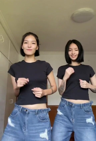 6. Hottie Karina & Kamila in Black Crop Top