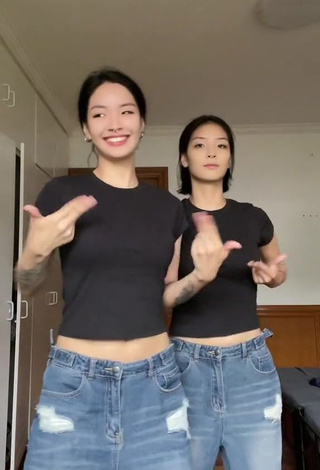 5. Beautiful Karina & Kamila in Sexy Black Crop Top