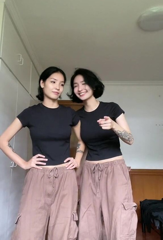 3. Hot Karina & Kamila in Black Crop Top