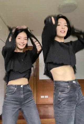 4. Sexy Karina & Kamila in Black Crop Top