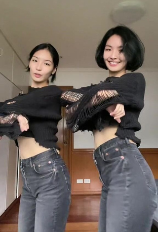 6. Sexy Karina & Kamila in Black Crop Top