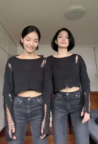 4. Luscious Karina & Kamila in Black Crop Top