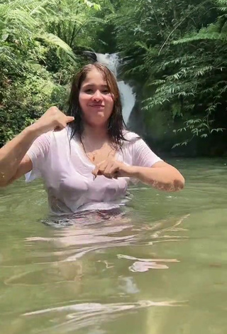 6. Cute Christian Mae Shows Cleavage in White Top