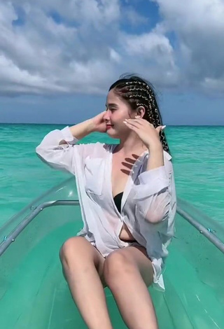 3. Luscious Christian Mae Shows Cleavage in White Top in the Sea