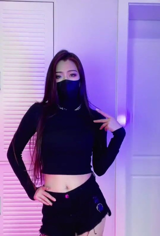 2. Han Qui in Hot Black Crop Top