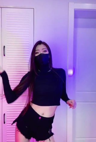 4. Han Qui in Hot Black Crop Top