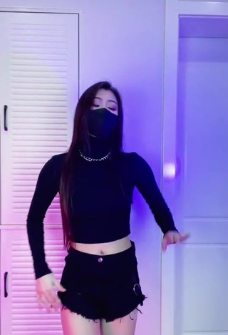 6. Han Qui in Hot Black Crop Top