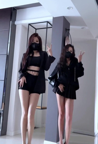 3. Amazing Han Qui in Hot Black Crop Top