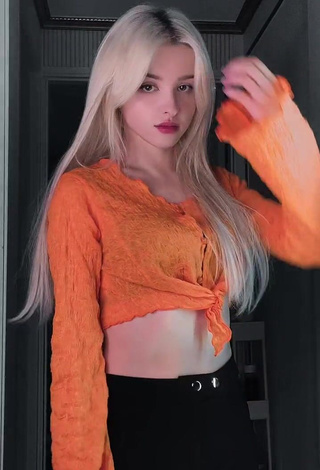 Sexy Elina Karimova in Orange Crop Top