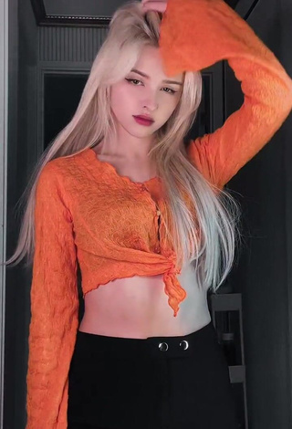 2. Sexy Elina Karimova in Orange Crop Top