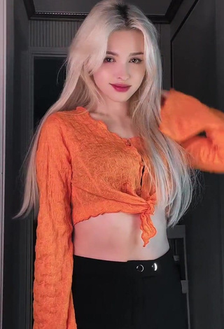 3. Sexy Elina Karimova in Orange Crop Top