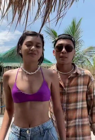 3. Hottie Eya Borja Shows Cleavage in Violet Bikini Top