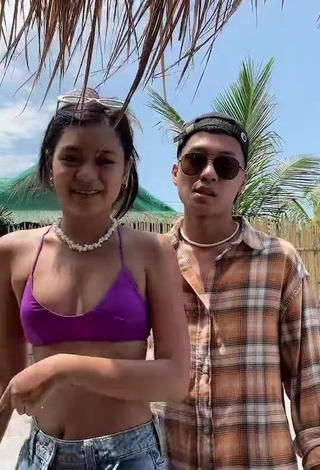 6. Hottie Eya Borja Shows Cleavage in Violet Bikini Top