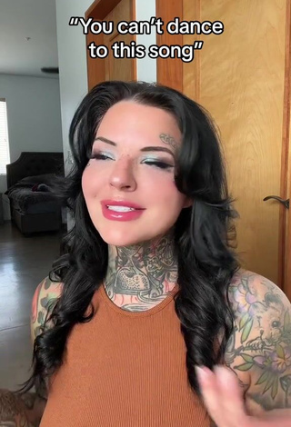 Beautiful Heidi Lavon in Sexy Brown Dress