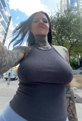 2. Sexy Heidi Lavon in Black Crop Top in a Street