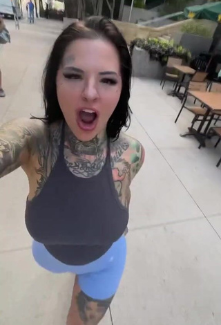 5. Sexy Heidi Lavon in Black Crop Top in a Street