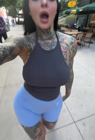 6. Sexy Heidi Lavon in Black Crop Top in a Street