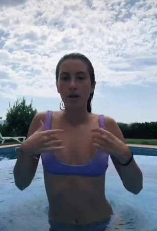 3. Really Cute Laura Rodero in Purple Bikini at the Swimming Pool