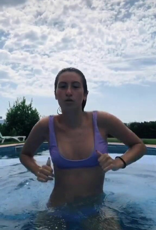 4. Really Cute Laura Rodero in Purple Bikini at the Swimming Pool