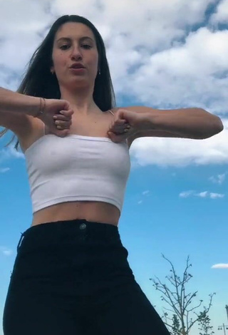 Beautiful Laura Rodero in Sexy White Crop Top