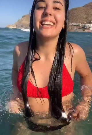 Luscious Laura López in Red Bikini Top in the Sea