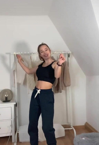 2. Sexy Laura Sophie in Black Crop Top