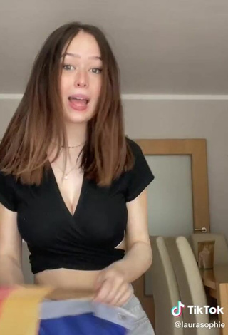 5. Titillating Laura Sophie in Black Crop Top