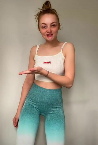 3. Sultry Leah Allington in Turquoise Leggings