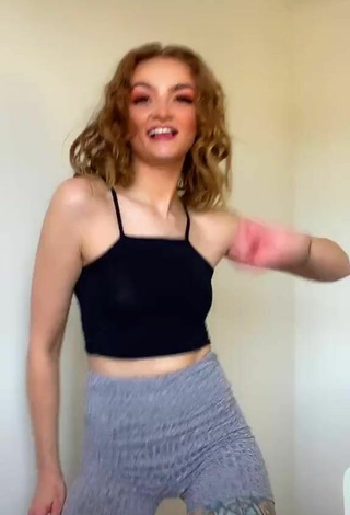 2. Sultry Leah Allington in Black Crop Top