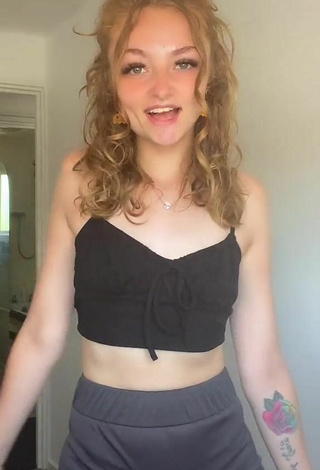 Cute Leah Allington in Black Crop Top