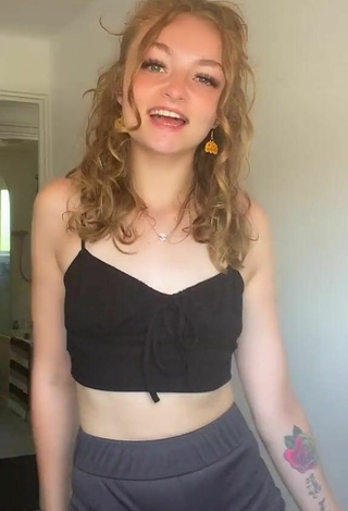 2. Cute Leah Allington in Black Crop Top