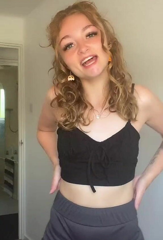 4. Cute Leah Allington in Black Crop Top