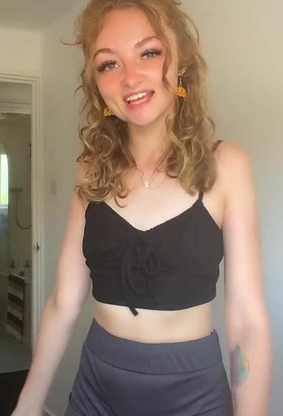 5. Cute Leah Allington in Black Crop Top