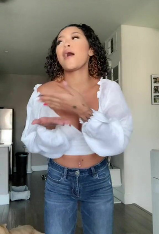 4. Sexy Leilani Green in White Crop Top