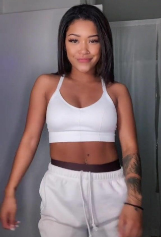 2. Hot Leilani Green in White Crop Top