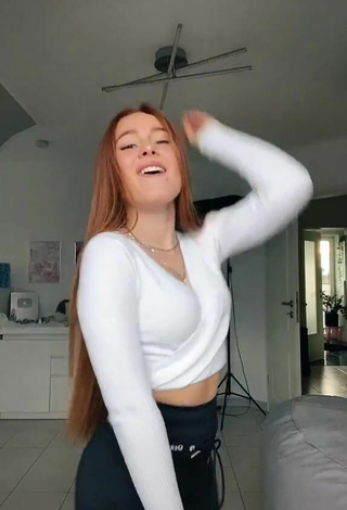 2. Cute Leonie Leoobalys in White Crop Top