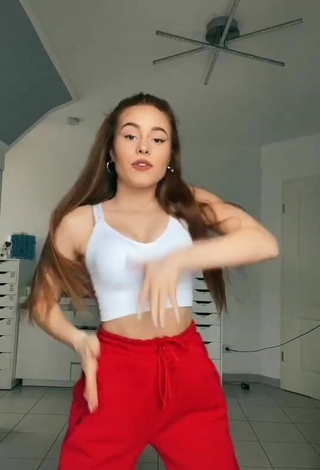 Hottie Leonie Leoobalys in White Crop Top