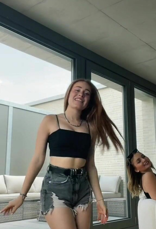 3. Sexy Leonie Leoobalys in Black Crop Top