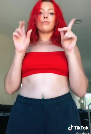 4. Sultry Lexi Nitz in Red Crop Top