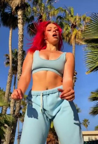 4. Sexy Lexi Nitz in Blue Crop Top